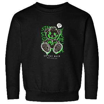 Discover Neon Green Grunge Teddy Bear Design Sweatshirts
