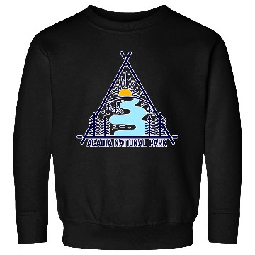 Discover Acadia National Park Camping Scene Sweatshirts