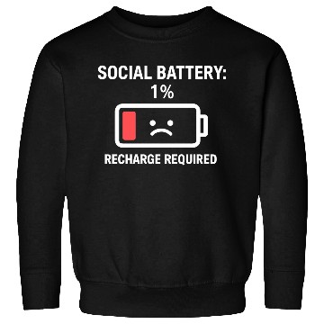 Discover Minimal Sad Battery Illustration Sweatshirts