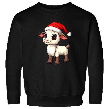 Discover Festive Christmas Goat Cartoon Design Sweatshirts