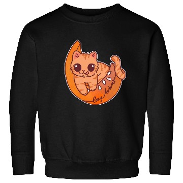 Discover Cozy Autumn Cat on Pumpkin Moon Sweatshirts
