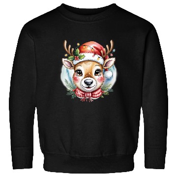 Discover Cute Rudolph Reindeer Watercolor Christmas Art Sweatshirts