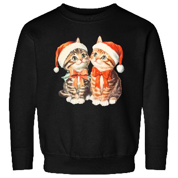 Discover Festive Kittens in Santa Hats Sweatshirts
