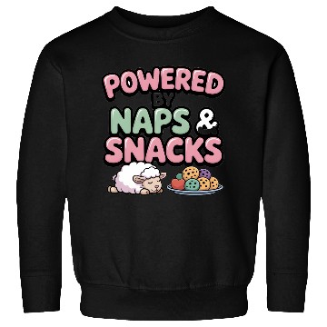Discover Powered by Naps and Snacks Illustration Sweatshirts