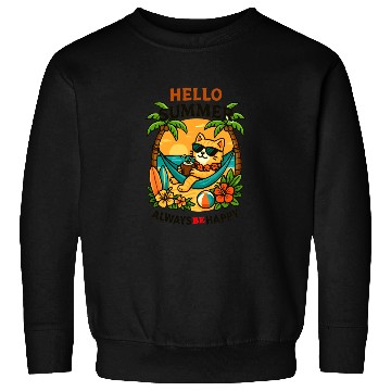 Discover Summer Cat Relaxing in Paradise Sweatshirts