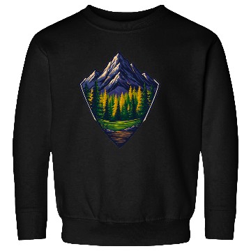 Discover Mountain Wilderness Nature Shield Sweatshirts