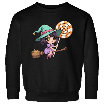 Discover Whimsical Witch on Broomstick Sweatshirts