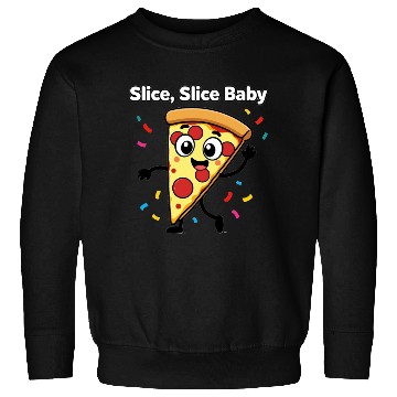 Discover Whimsical Pizza Slice Character Design Sweatshirts