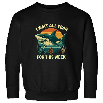 Discover Shark Retro Sunset Bold Ocean Predator  Sweatshirts