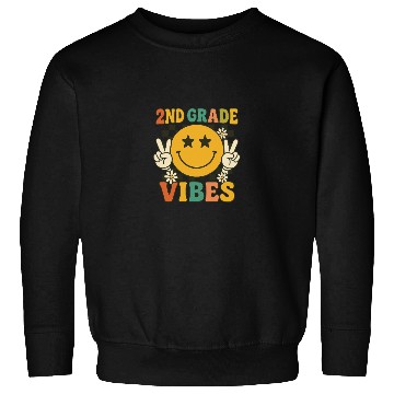 Discover 2nd Grade Vibes Sweatshirts – Retro Happy Face