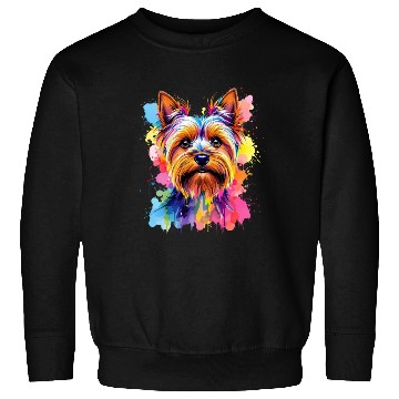 Discover Vibrant Yorkie Portrait Art Sweatshirts