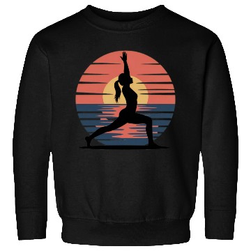 Discover Sunset Yoga Silhouette Design Sweatshirts