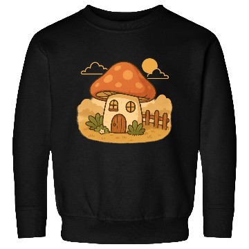 Discover Whimsical Mushroom House Design Sweatshirts