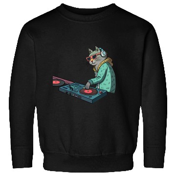 Discover DJ Meow: Beats, Bass & Catitude Sweatshirts