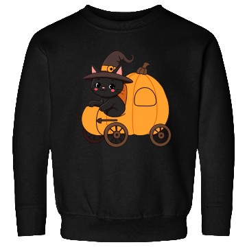 Discover Black Cat in Witch Hat Halloween Design Sweatshirts