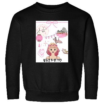 Discover Cherry Blossom Girl with Japanese Elements Sweatshirts
