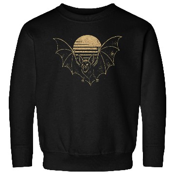 Discover Retro Sunset Bat Silhouette with Full Moon Sweatshirts