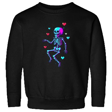 Discover Neon Skeleton Dancing Pixels Sweatshirts