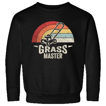 Discover Grass Master Lawn Mowing Lawn Mower  Funny Retro Sweatshirts