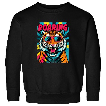 Discover Vibrant Roaring Tiger with Sunglasses Sweatshirts