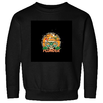 Discover Pirate Skull with Binoculars – Ocean Waves Plunder Sweatshirts