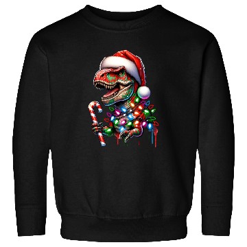 Discover Festive Dinosaur Christmas Trolls Sweatshirts