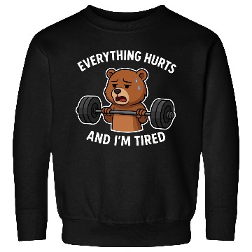 Discover Bear Lifting Weights with Sad Expression Sweatshirts