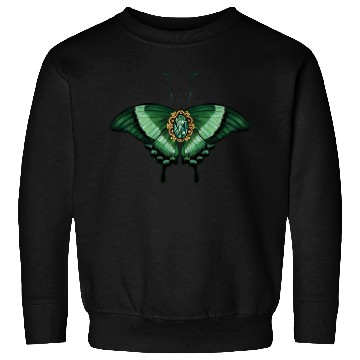 Discover May Emerald Peacock Butterfly Gemstone Design Sweatshirts