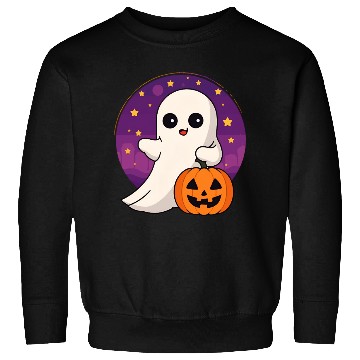Discover “Cute Halloween Ghost with Candy Bag Sweatshirts”