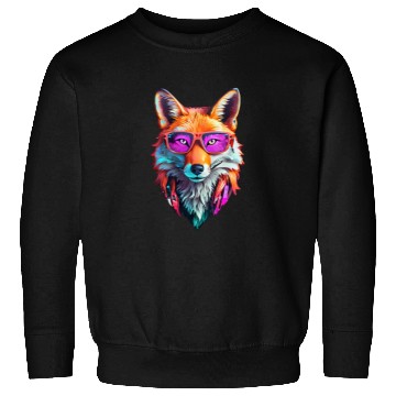Discover Vibrant Fox with Sunglasses Design Sweatshirts