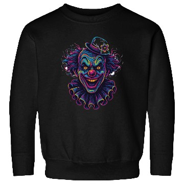 Discover Neon Horror Clown Art Sweatshirts