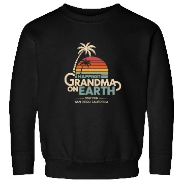 Discover Happiest Grandma on Earth Sunset Design Sweatshirts