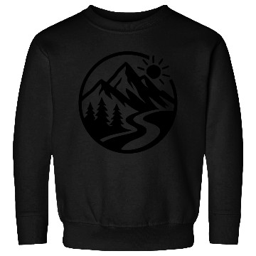 Discover Nature Landscape - Trees, River, and Sun Sweatshirts