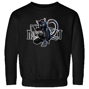 Discover Stealthy Black Cat Ninjutsu Design Sweatshirts