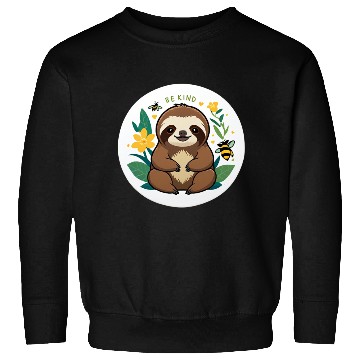 Discover Adorable Sloth with Bee and Flower Motif Sweatshirts