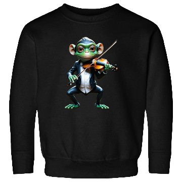 Discover Elegant Monkey Playing Violin Art Sweatshirts