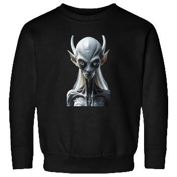 Discover Futuristic Alien Creature Illustration Sweatshirts