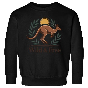Discover Kangaroo Embrace with Nature Motif Sweatshirts
