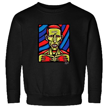 Discover Expressive Neon Abstract Portrait Sweatshirts
