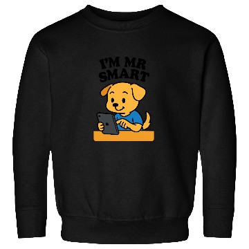 Discover Digital Puppy Exploring on Tablet Sweatshirts