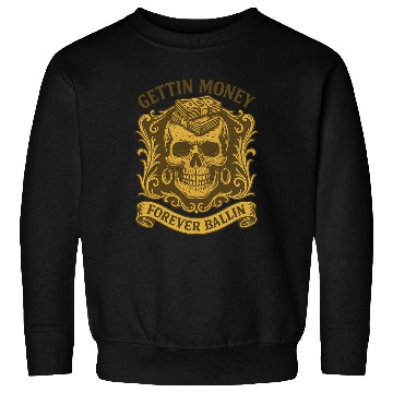 Discover Skull with Money and Wealth Theme Sweatshirts