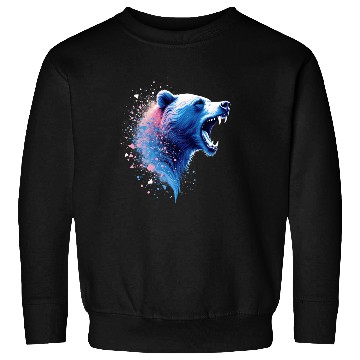 Discover Roaring Bear Head Blue And Pink Sweatshirts