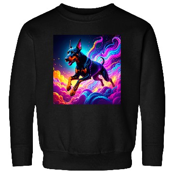 Discover Neon Doberman Illustration Sweatshirts
