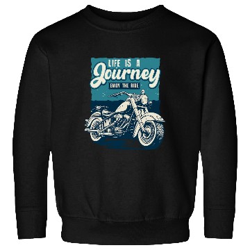 Discover Journey Motorcycle Adventure Illustration Sweatshirts