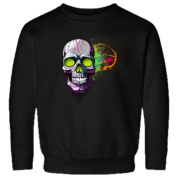 Discover Neon Graffiti Skull Artwork Sweatshirts