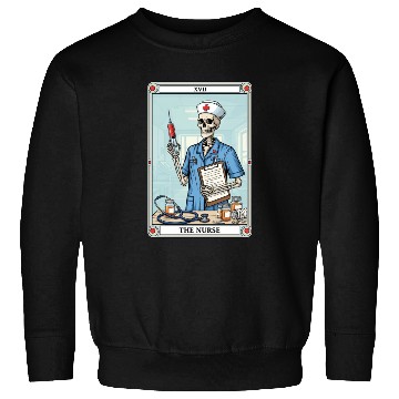 Discover Skeleton Nurse Tarot Card Halloween Sweatshirts