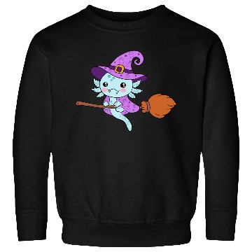 Discover Cute Halloween Witch axolotl Design Sweatshirts