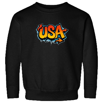 Discover Graffiti USA Flag Illustration Sweatshirts