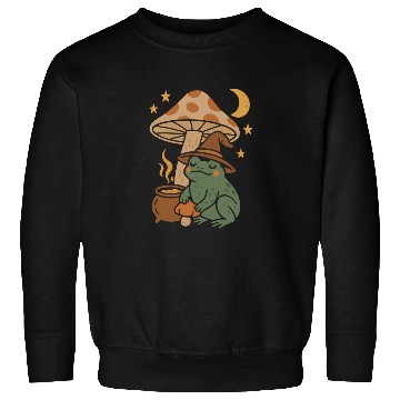 Discover Witch Frog with Mushroom and Night Sky Sweatshirts