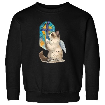 Discover Celestial Cat with Stained Glass Cross Sweatshirts